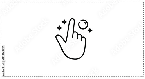 Conceptual illustration of a hand touching a sparkling bubble, symbolizing interaction and engagement