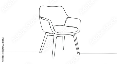 Elegant Line Art Chair Design Minimalist Drawing of a Modern Furniture Piece