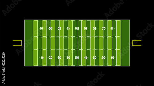 American football field with official dimensions
