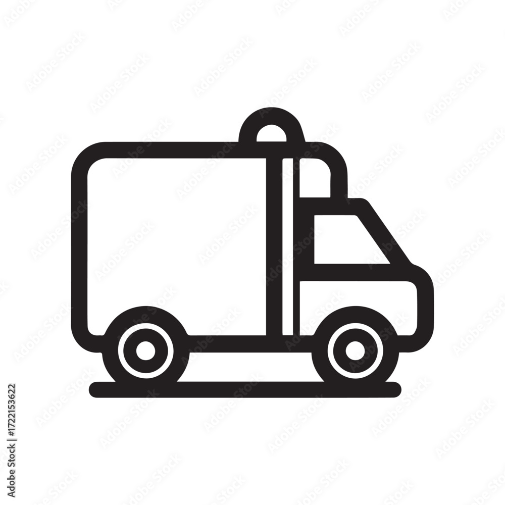 Fototapeta premium Flat Minimal Ambulance Icon – Emergency Medical Vector