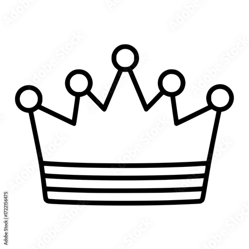 Crown icon in minimalistic black outline design  