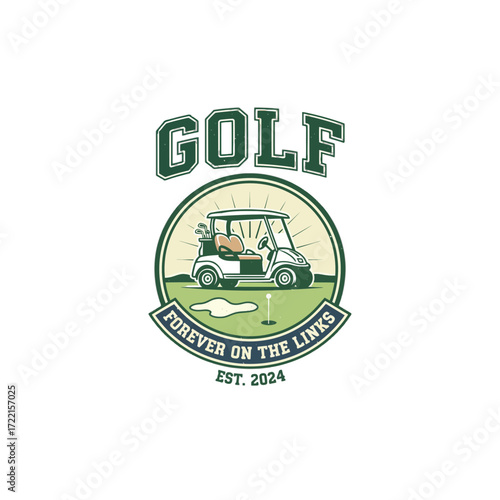 Golf forever on the links design, perfect for golf enthusiasts and promoting the sports timeless appeal