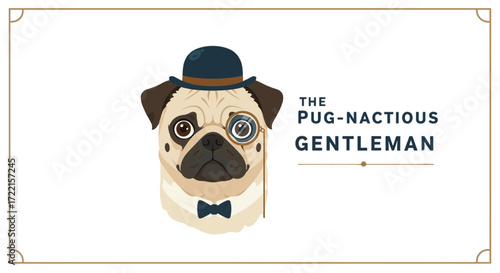 The pugnacious gentleman logo, perfect for pet stores, grooming services, or any business with a playful brand