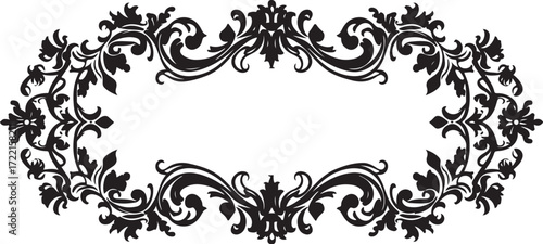 Ornate oval frame elegant baroque flourish decorative border design element