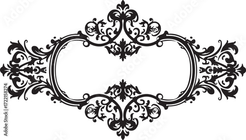 Elegant ornate flourish frame decorative border vintage scrollwork swirls antique classic design element
