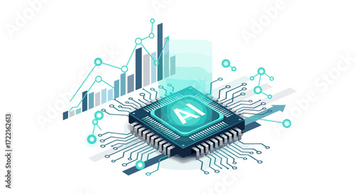 Ai artificial intelligence technology chip data analysis machine learning neural network concept innovation