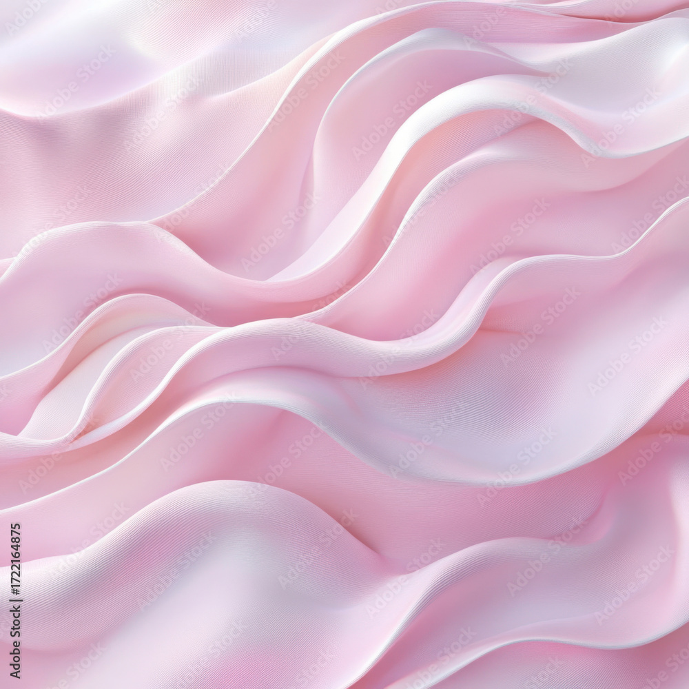 Fototapeta premium Gentle pink fabric waves abstract texture background art