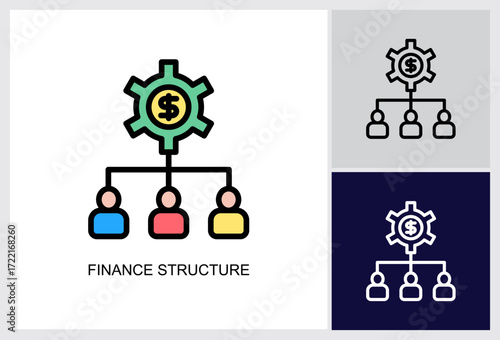 Finance Structure icon Multi Style Vector Illustration 