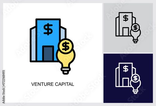 Venture Capital icon Multi Style Vector Illustration 