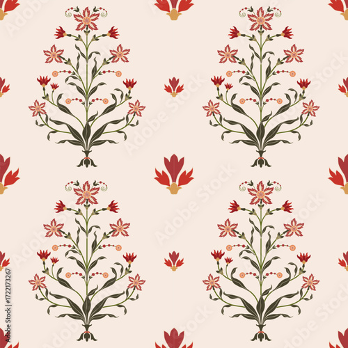 Vector Hand drawn colourful geometric flowers Motifs African boho paisley, seamless patterns with floral for fabric Ethnic Indian Pattern, textiles, clothing, wrapping paper, backdrop, banner.
