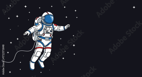 Cosmic Explorer Astronaut Floating Among Stars In Deep Space