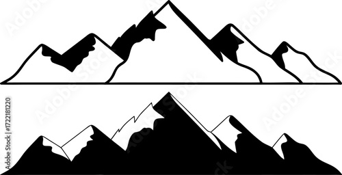 Silhouette of Majestic Mountains