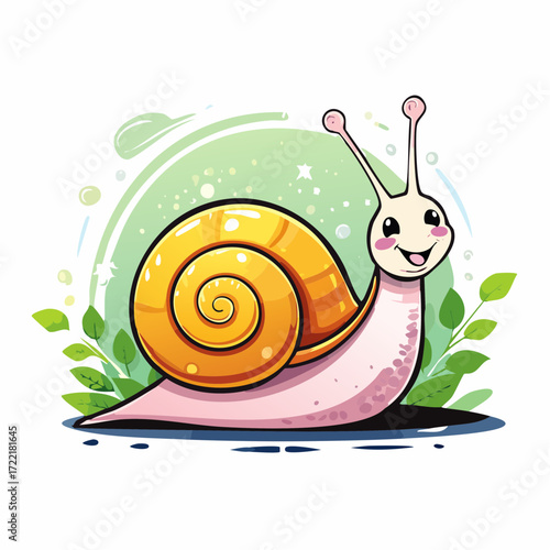 snail on a white background
