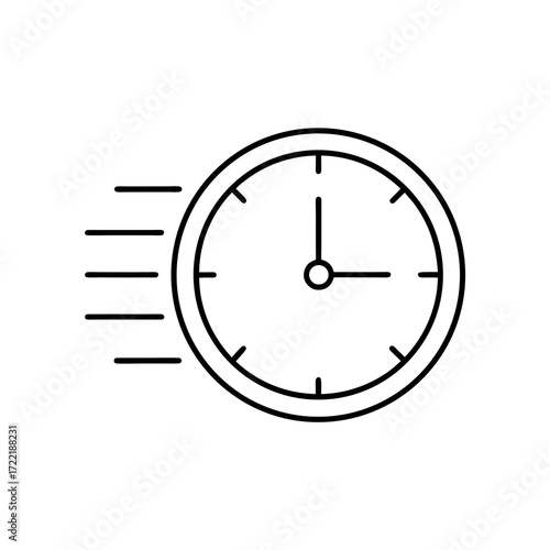 Clock with motion line drawing