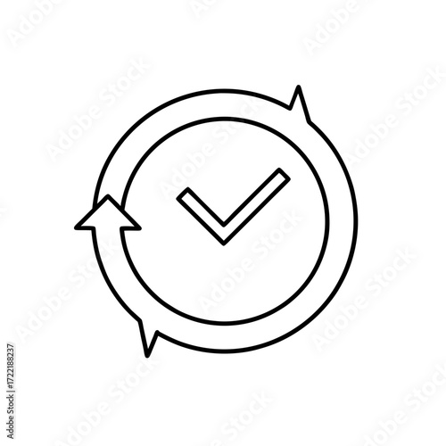 Checkmark in circular arrows