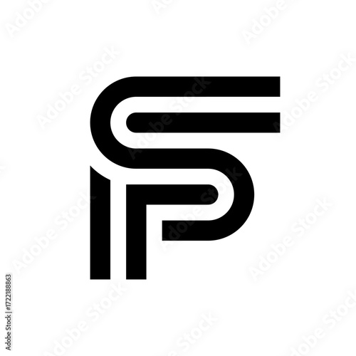 Letter FS or SF line creative monogram logo