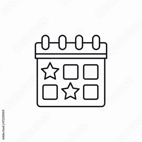 calendar event mark star icon sign vector