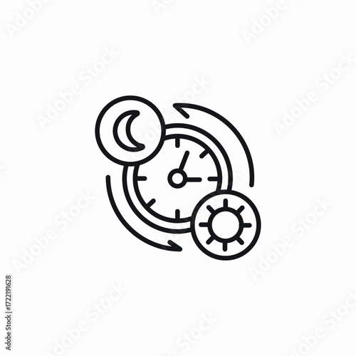day night shift time icon sign vector
