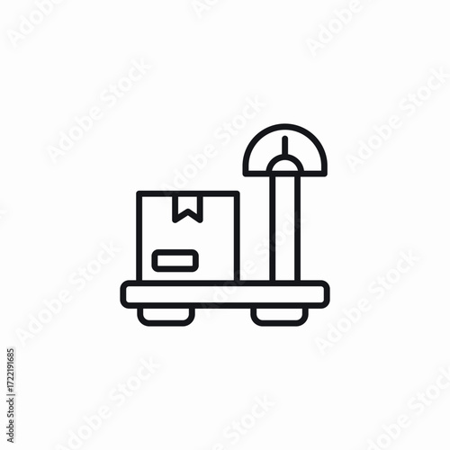 delivery package scales weight icon sign vector