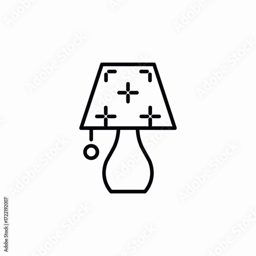 lamp nightstand icon sign vector