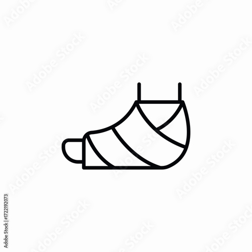 leg bandage injury icon sign vector
