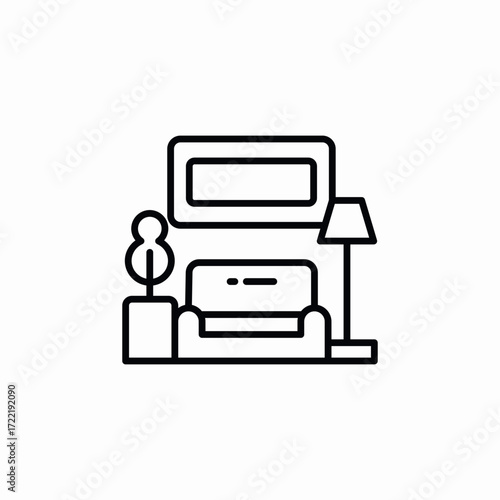 living room icon sign vector