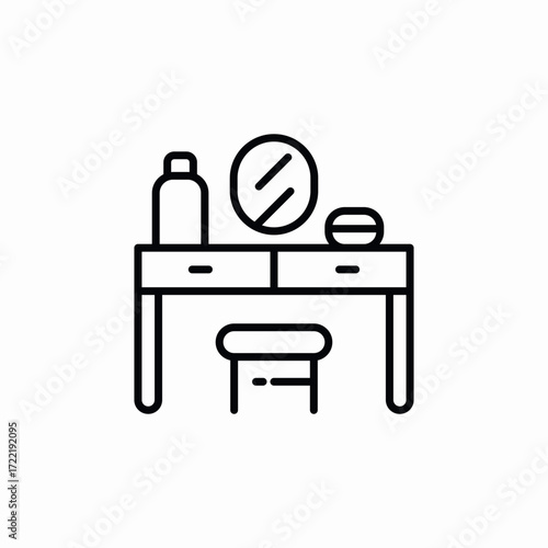 makeup desk icon sign vector