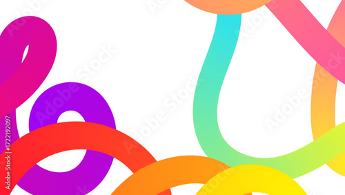 Set of vector graphic background elements. Abstract shapes with smooth wavy lines, bright colors and gradient transitions on a white background.