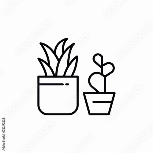 plants in pot icon sign vector