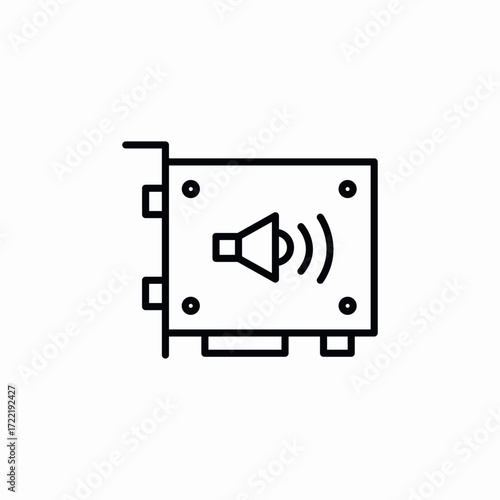sound card computer icon sign vector