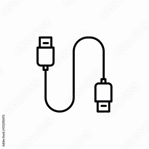 usb wire icon sign vector