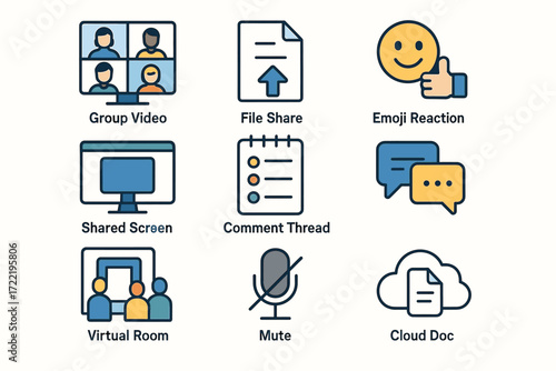Digital communication tools: group video, file share, emoji reaction, and more