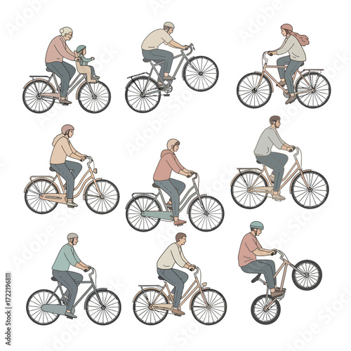 Diverse Cyclists Montage
