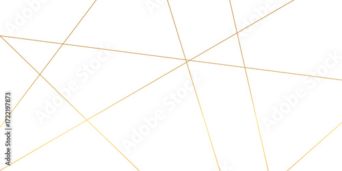 Abstract luxury gold geometric random chaotic lines with many squares and triangles shape on white background.	