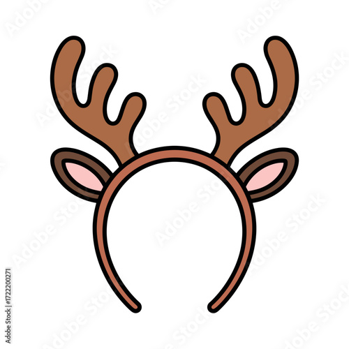 Hand-drawn reindeer antlers headband for festive celebrations