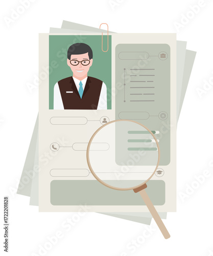 Job interview concept with business cv resume, Human resources management, Candidate for vacancy