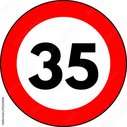 Speed limit 35 traffic sign