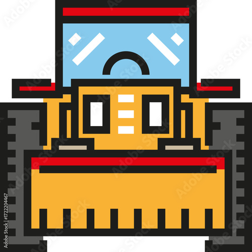 vector illustration of a bulldozer 
