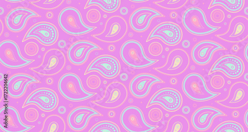 Texture pattern of paisley feminine. Modern effect in luxury botany. Sample textured by wrapping artwork.