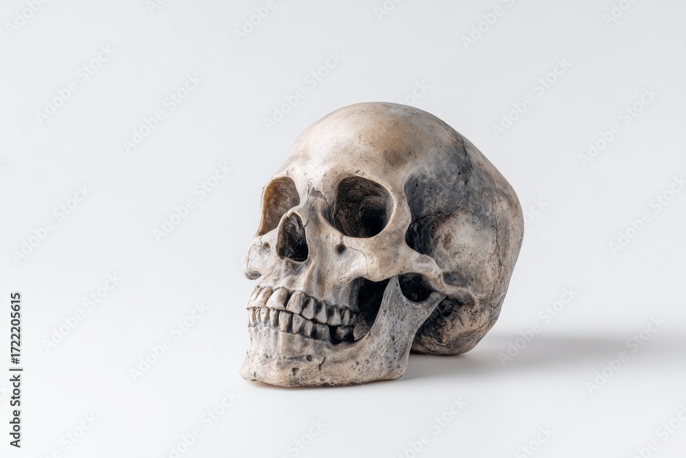 Naklejka premium Human skull model isolated on white background