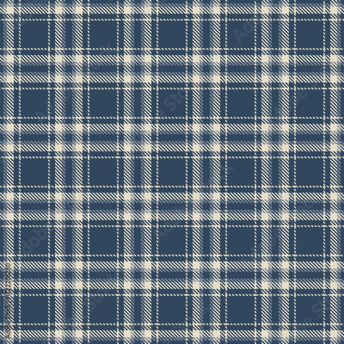Classic plaid pattern in calming blue  cream. Seamless and timeless, ideal for backgrounds, textiles, or adding a touch of rustic charm to designs.