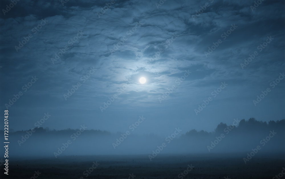 Fototapeta premium full moon over the sea