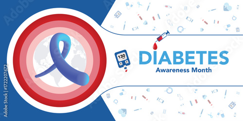 National Diabetes month is observed every year in November, it is the primary global awareness campaign focusing on diabetes. Vector illustration