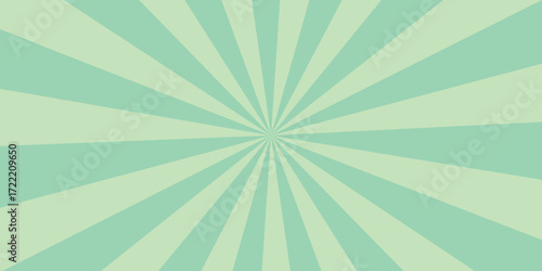 Pastel Green Sunburst Radial Stripes Background vector
