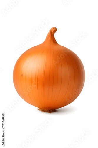 Whole Yellow Onion on White Background