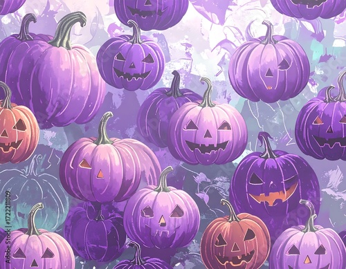 Spooky purple pumpkins