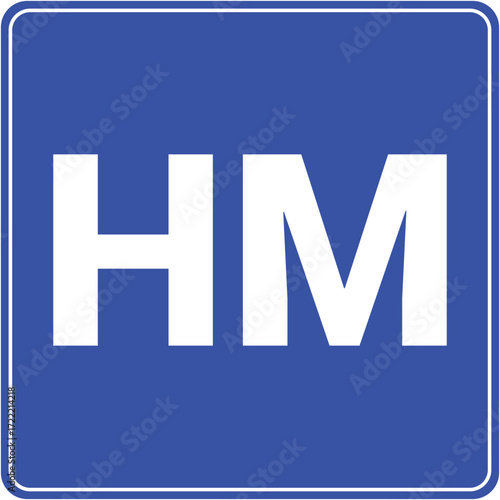 Hospital nearby road sign in blue square symbol for emergency healthcare.