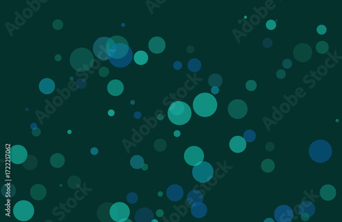 Teal Blue Bokeh Circles Dark Green Background vector