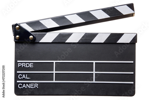Canvas Print Classic film clapperboard isolated studio movie production slate for filmmaking