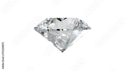 Shining white diamond , transparent background